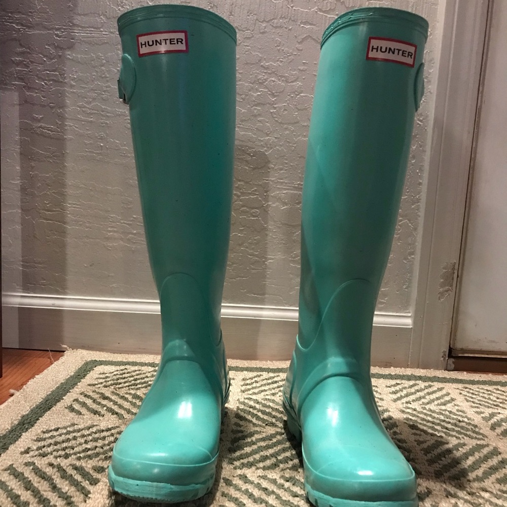 Mint tall hunter boots